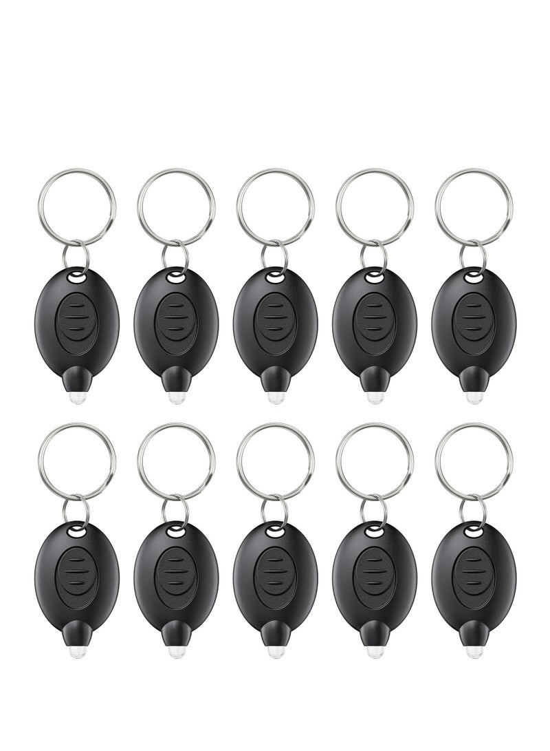 Excefore Mini LED Keychain, 10 Pcs Mini LED Keychain Flashlight, 12 Lumen Portable Ultra Bright Battery Powered, for EDC Outdoor Camping Hiking and Emergency Lighting  - Image 1