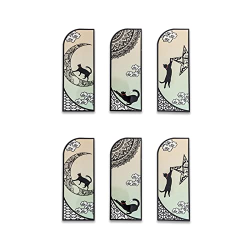 DEARART Lucky Cats Bookmark Three Picture (Six pcs) Bookmarks Page Markers Book Markers Cute Bookmarks for Women Teacher Gifts, Set-4 - Image 1