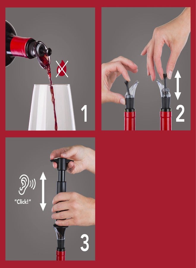 Vacu Vin Wine Saver & Server - Vacuum Pump with Bottle Stopper & Pourer - Preserve Opened Bottle Freshness for Up to a Week with an Airtight Seal - Perfect for Serving and Storing - Image 5