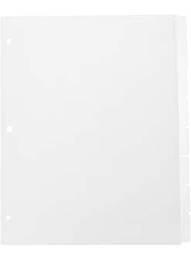 Frosted Loose Leaf Binder Dividers Refill Tabs 3 Hole for 3 Ring Binders Notebooks - Image 1