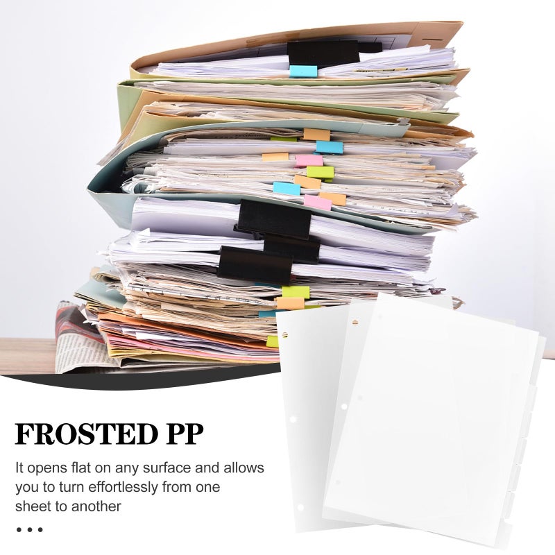 Frosted Loose Leaf Binder Dividers Refill Tabs 3 Hole for 3 Ring Binders Notebooks - Image 4