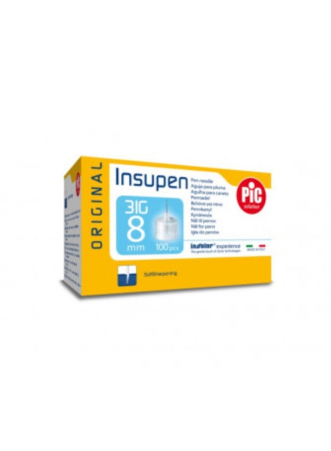 Insupen Pen Needles 31G x 8mm 100PCS – Ultra-Fine Insulin Pen Needles for Accurate Diabetes Injection