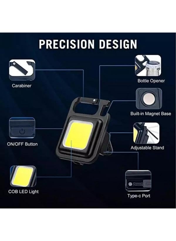 AVDIP AVDIP COB Small Flashlight Keychain Work Light USB Rechargeable Mini LED Handheld Flashlight 4 Light Modes Portable Pocket Light Aluminum  - Image 4