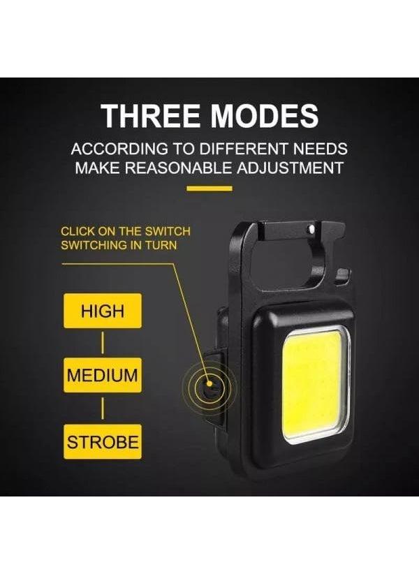 AVDIP AVDIP COB Small Flashlight Keychain Work Light USB Rechargeable Mini LED Handheld Flashlight 4 Light Modes Portable Pocket Light Aluminum  - Image 3