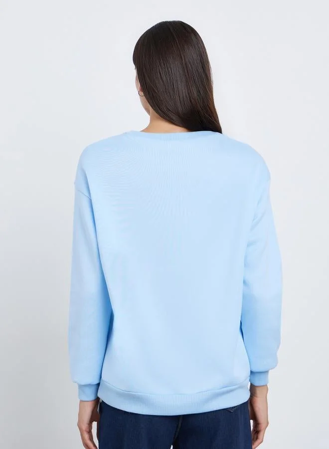 Take Two  Take Two Blue Palm Springs Graphic Regular Sweatshirt for Women | Best Price UAE