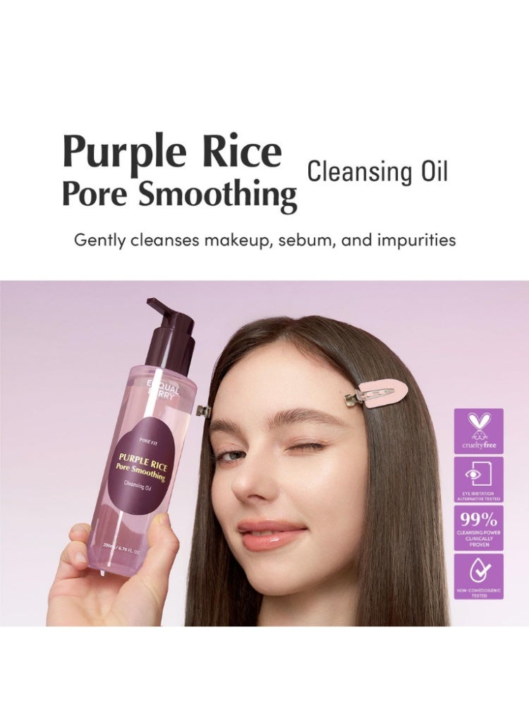 eqqualberry Purple Rice Pore Smoothing Cleansing Oil – Gentle Makeup Remover & Hydrating Cleanser - Image 3