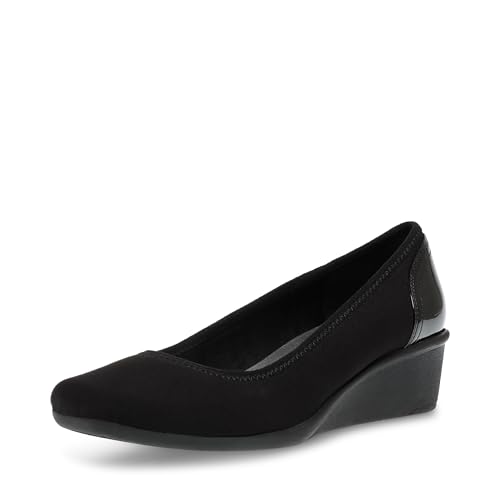 ANNE KLEIN AK Anne Klein Sport Women's Wisher Fabric Wedge Pump, Black, 6 M US - Image 5