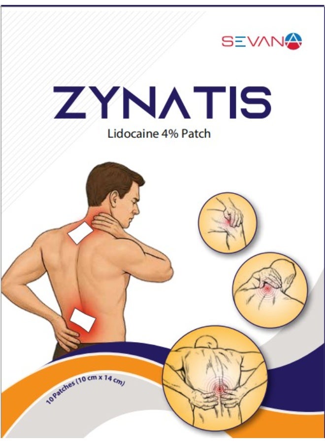 لصقة ZYNATIS بالليدوكائين لتخفيف الألم | لصقة لتخفيف آلام أسفل الظهر والكتف | تخفيف آلام العضلات والمفاصل | راحة سريعة وممتدة المفعول - 5 لصقات - Image 1