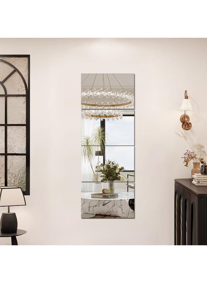 HD Acrylic Wall Mirror Tiles 4pcs – Full Body Stick-On Mirrors 30×20cm, Shatterproof Self-Adhesive Mirror Sheets for Home Decor, Makeup, Gym & Hallway - Image 2