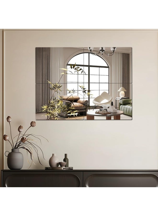 HD Acrylic Wall Mirror Tiles 4pcs – Full Body Stick-On Mirrors 30×20cm, Shatterproof Self-Adhesive Mirror Sheets for Home Decor, Makeup, Gym & Hallway - Image 4