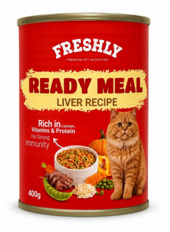 Freshly Meal Can Food For Cat Liver With Veg & Soup 400 GM Pack of 6
