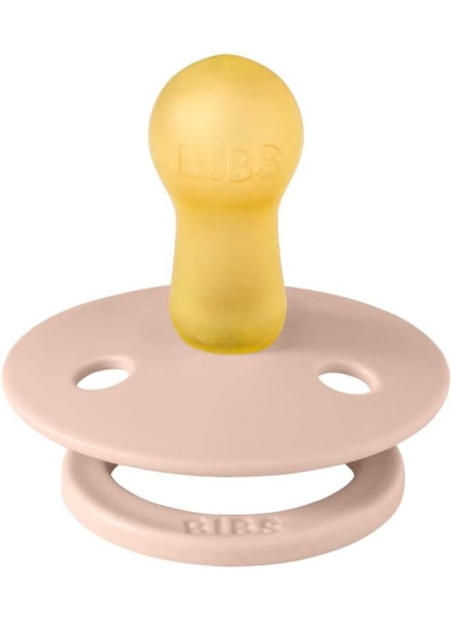 BIBS Pack of 2 Colour Soother Bpa Free Dummy Pacifier, Round Natural Rubber Latex, Size 2 6 To 18 Months , Ivory/Blush  - Image 2