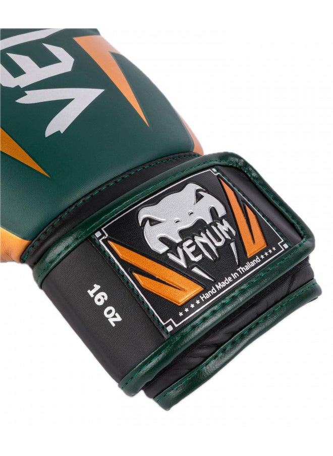 VENUM - Venum Elite Boxing Gloves - Green/Bronze/Silver - 12oz - Image 1