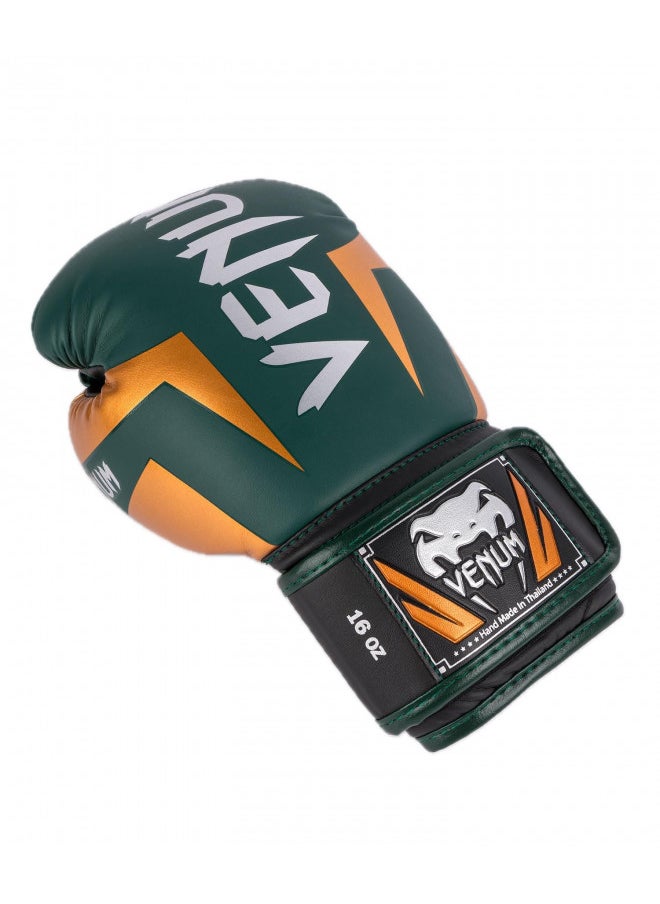 VENUM - Venum Elite Boxing Gloves - Green/Bronze/Silver - 12oz - Image 1