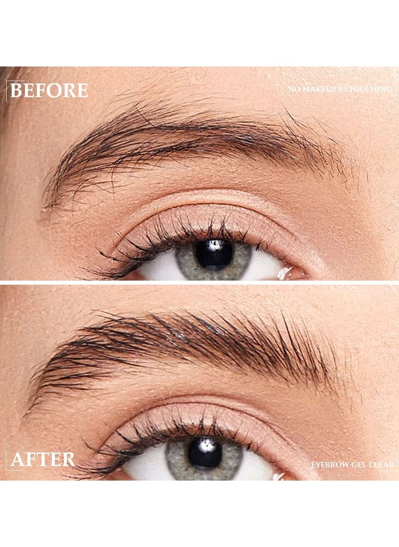 Excefore Tinted Thickening Brow Mascara,Brow Fast Sculpt,Waterproof, Transfer-proof, Brush to Fill in Eyebrows and Cover Gray Hairs, Cruelty Free, Light Medium Brown, 2 Pack(09 transparent brow glue)  - Image 3