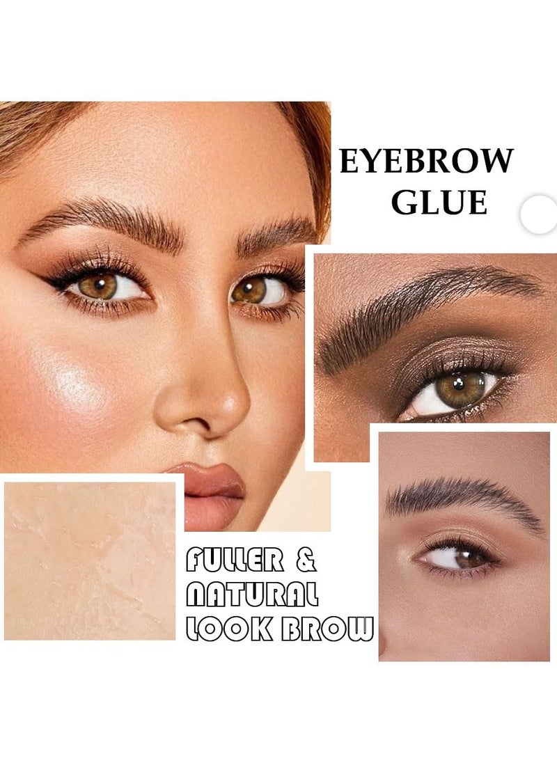 Excefore Tinted Thickening Brow Mascara,Brow Fast Sculpt,Waterproof, Transfer-proof, Brush to Fill in Eyebrows and Cover Gray Hairs, Cruelty Free, Light Medium Brown, 2 Pack(09 transparent brow glue)  - Image 5