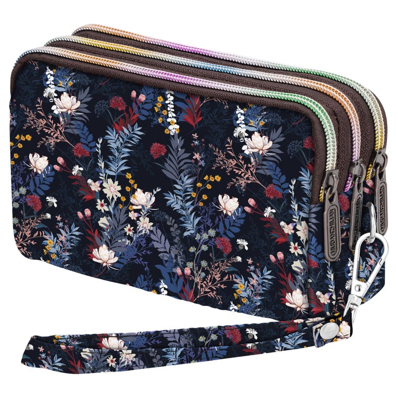 YINHEXI Wristlet Wallets for Women, Large Capacity Quilted Travel Bag Wallet with Strap, 3 Zippers Cell Phone Bag Purse (YA-013) - Image 1