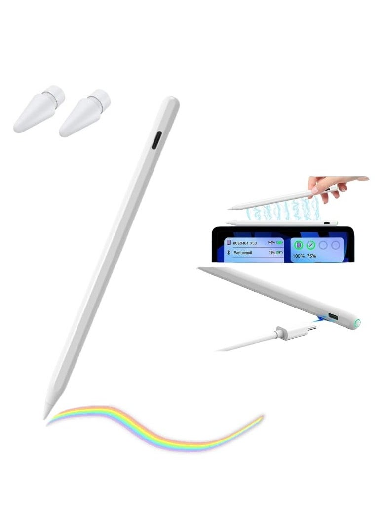 LumsAura Magnetic Stylus Pen for iPad – Magnetic Charging, Real-Time Battery Display, Type-C Fast Charging, Palm Rejection, Long Battery Life, and Auto Sleep Function  - Image 1