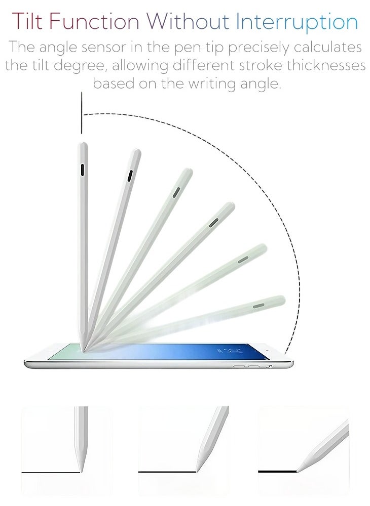 LumsAura Magnetic Stylus Pen for iPad – Magnetic Charging, Real-Time Battery Display, Type-C Fast Charging, Palm Rejection, Long Battery Life, and Auto Sleep Function  - Image 4