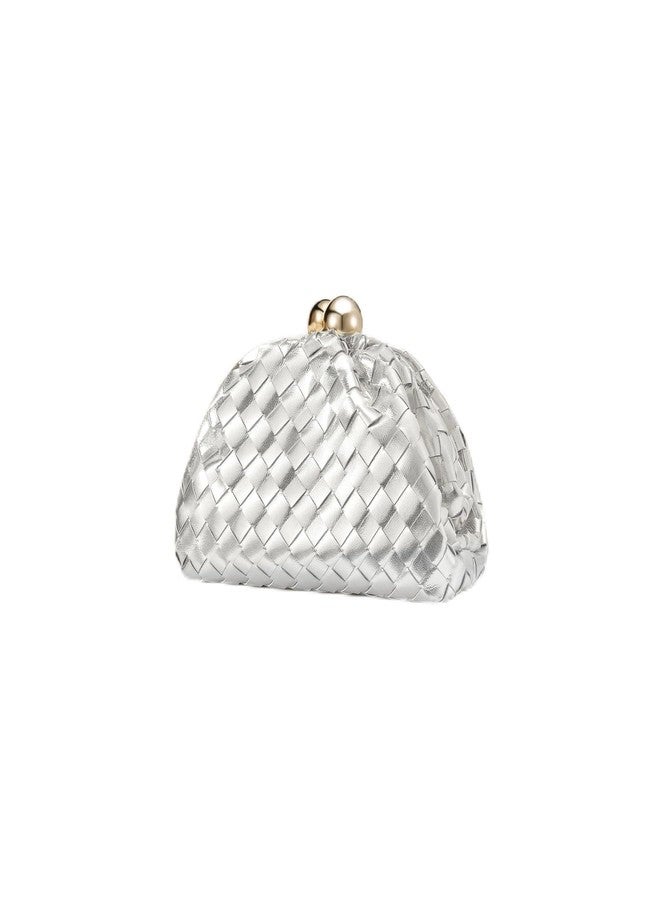 CHUNLI Dressy Woven Clutch Purses for Women Evening Wedding Formal Occasion,Dumpling Crossbody Shoulder Handbags for Women - Image 1