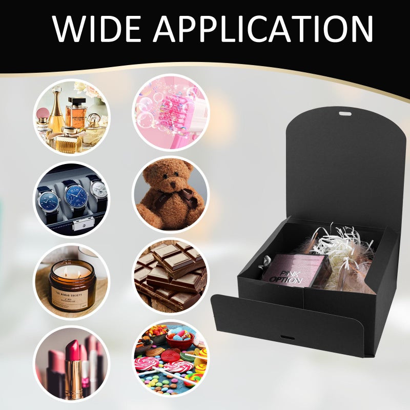 LWYMX 12 PCS Black Gift Boxes with Lidsï¼Œ9.8x7.8x3.9, Bridesmaid Proposal Box with Ribbon, Gift Boxes for Wedding, Christmas, Valentine's Day,Birthday,Baby Shower and the other Parties - Image 3