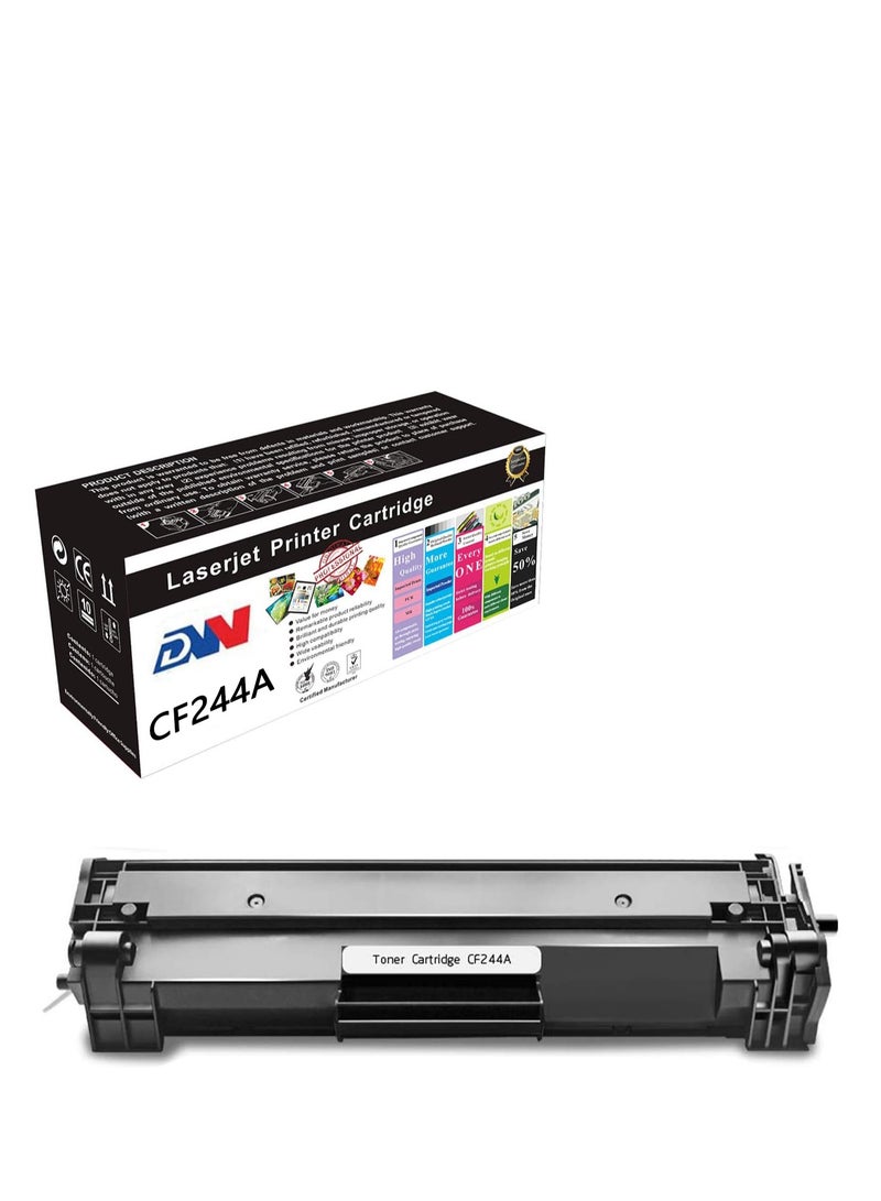 DW Compatible Toner Cartridge Replacement for HP 44A CF244A Work for HP LaserJet Pro M15a M15w M16a M16w MFP M28a M28w M29a M29w Printers,1 pack Black with chip - Image 1