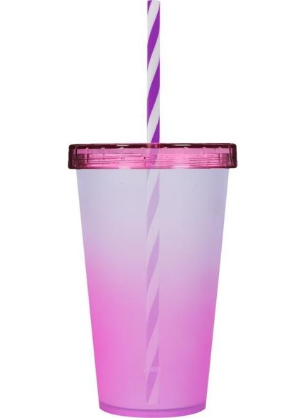 HEREVIN 660 Cc Double Color Straw Cup Pink 