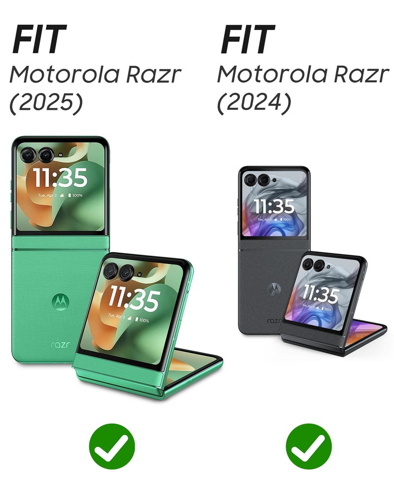Vizvera for Motorola Razr 2025 Case with Hinge Cover,Built-in Screen Protector Shockproof All-Inclusive Smartphone Cover Wireless Charging for Motorola Razr 2025(Black) - Image 2