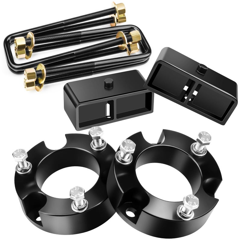 3 Front 2 Rear Leveling Lift Kits for Toyota Tacoma 2WD4WD 20052023 3 Inch Front Strut Spacer Level Kit and 2 Inch Rear Lift Blocks Suspension Lift Kits with U Bolts