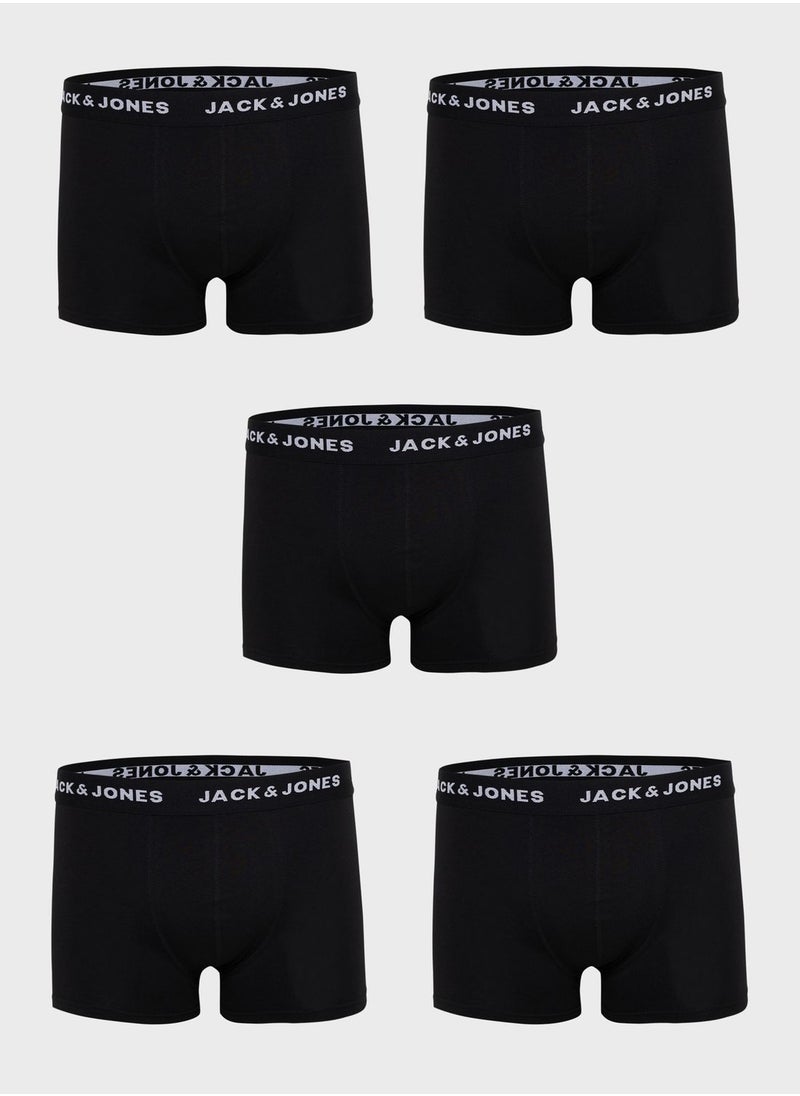 JACK & JONES - 5 Pack Logo Band Trunks - Image 1