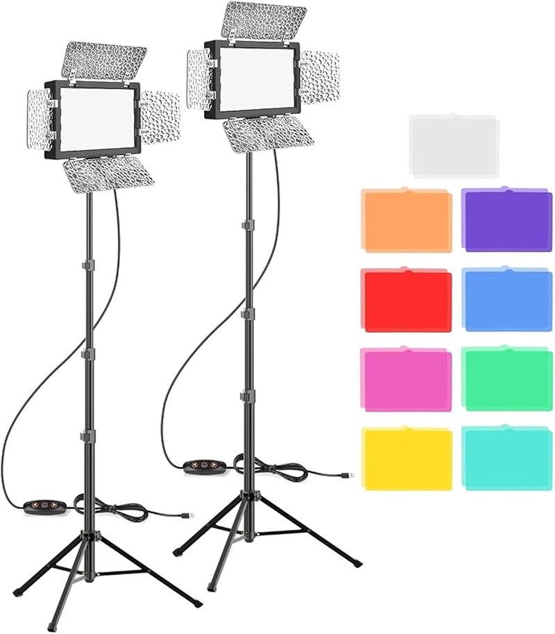 EMART LED Video Lighting 2 Packs,EMART Photography Light,5500K 15W Studio Lights - Image 1