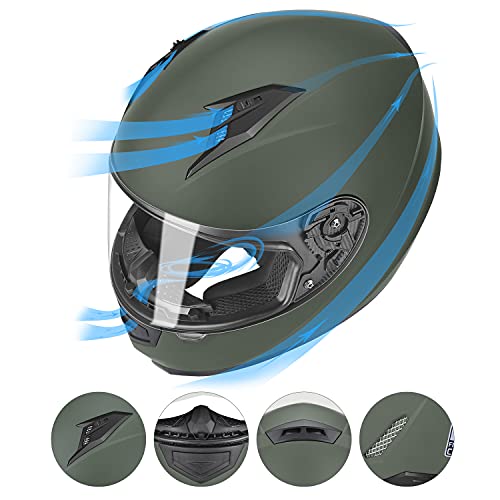 GLX GX11 Compact Motorcycle Helmet - Camo, Small - Full Face w/ Tinted Visor, DOT Approved - Image 2