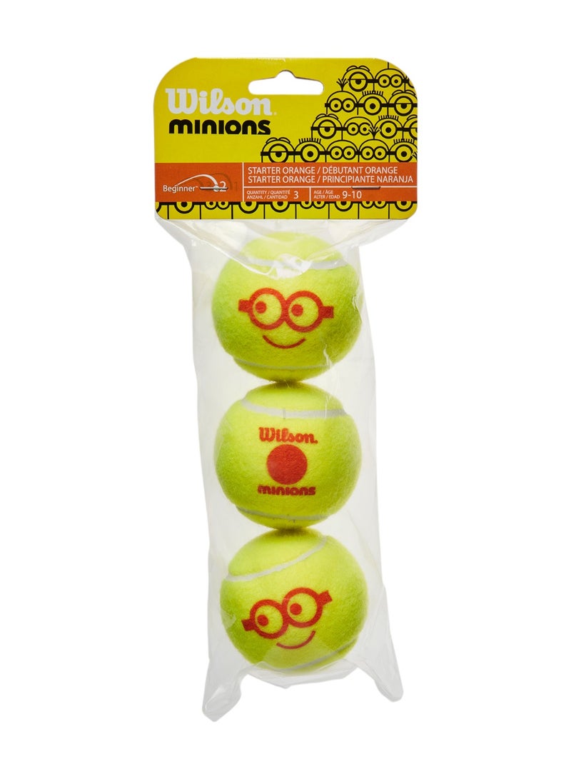 Wilson Minions Stage 2 Tennis Balls For Children Or Beginners - 3 Pack - Image 1