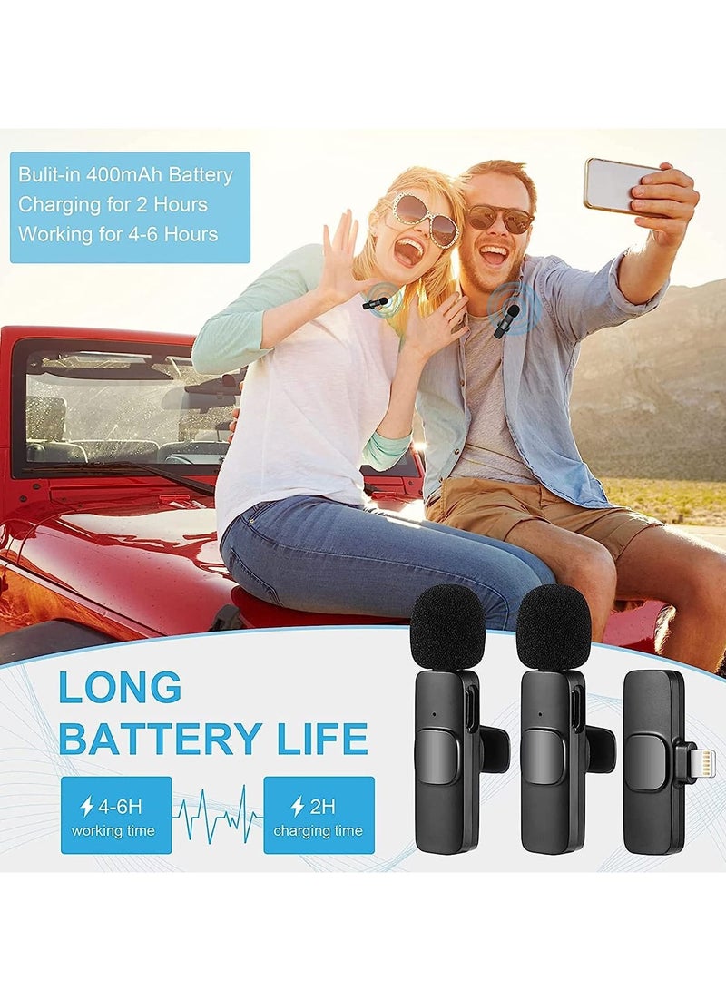 Wireless Microphone for iPhone iPad, Plug-Play Wireless Lavalier Mic with 2 Microphone for Phone Video Recording, Interview, Vlog, Auto Sync and Noise Reduction - Image 5