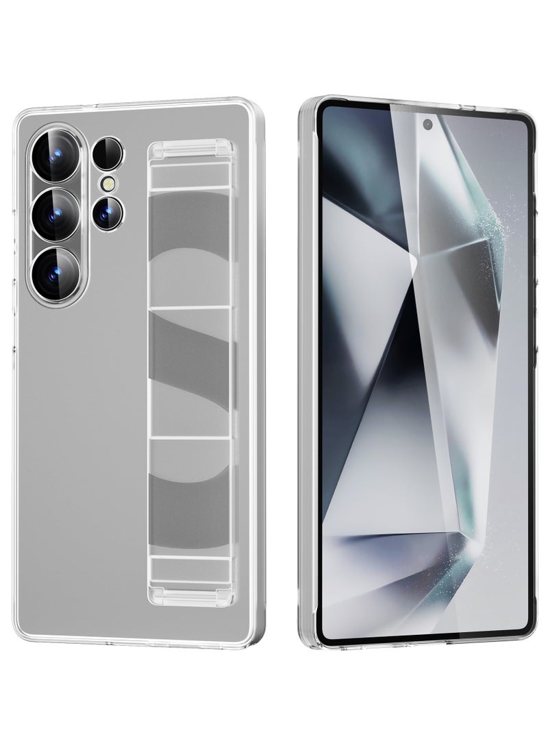 عام غطاء هاتف متوافق مع سامسونج جالاكسي إس25 الترا مع حزام يد: غطاء مقاوم للخدوش والصدمات من البولي كربونات مع حزام معصم، غطاء هاتف رفيع واقي لجالاكسي إس25 الترا.