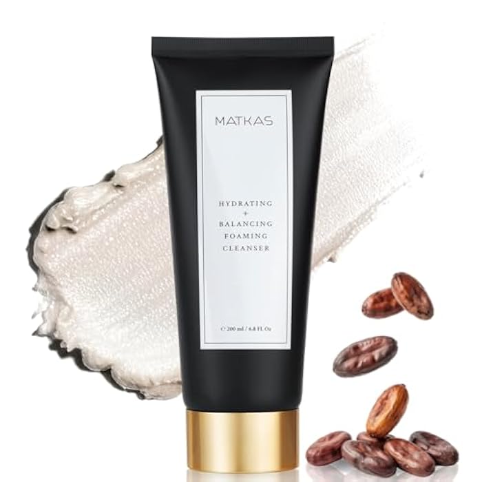 MATKAS Korean Facial Cleanser with Cocoa Seed Extract 6 Fl. Oz. - Hydrating Foaming Gel - 6 Ceramides, 6 Types of Hyaluronic Acid, Gentle Deep Cleansing Korean Face Wash, Moisturizing Face Cleanser - Image 1