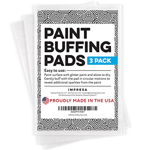 IMPRESA Paint Buffing Pads for Glitter Wall - 3-Pack Oversized 4 x 6 in Assorted - Enhance Twinkle & Shine - Finishing Pads for Glitter Paint - Compatible with Rust-Oleum & Valspar - Image 1