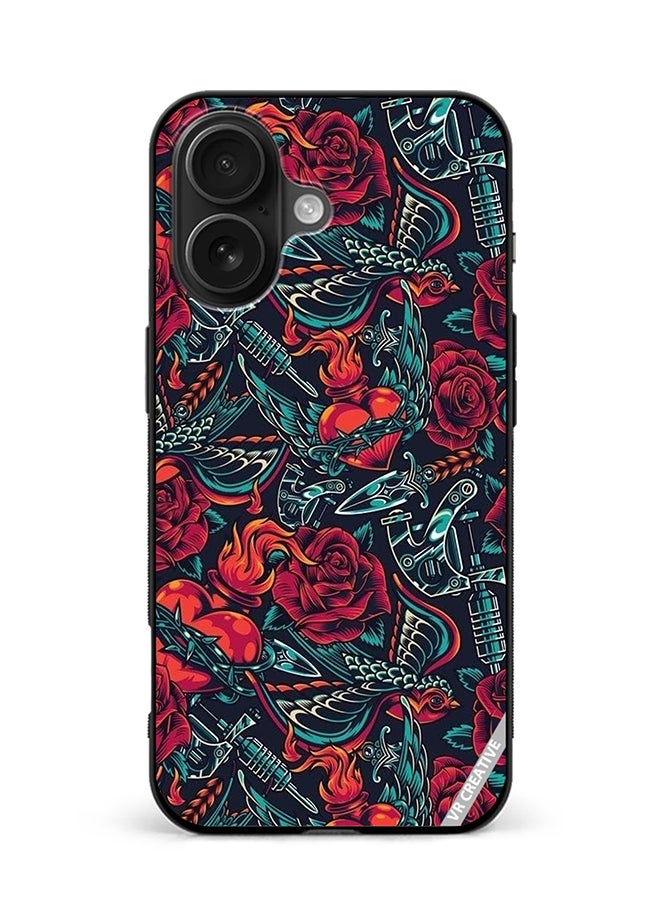 Protective Case Cover For Apple iPhone 16 Plus Flower Design Multicolour