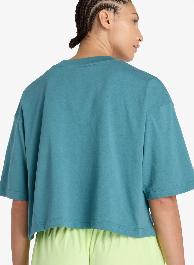 New Balance BIG TEAL (AAZ) Athletics Premium Chest Logo Cropped T-Shirt for Women | Best Price UAE