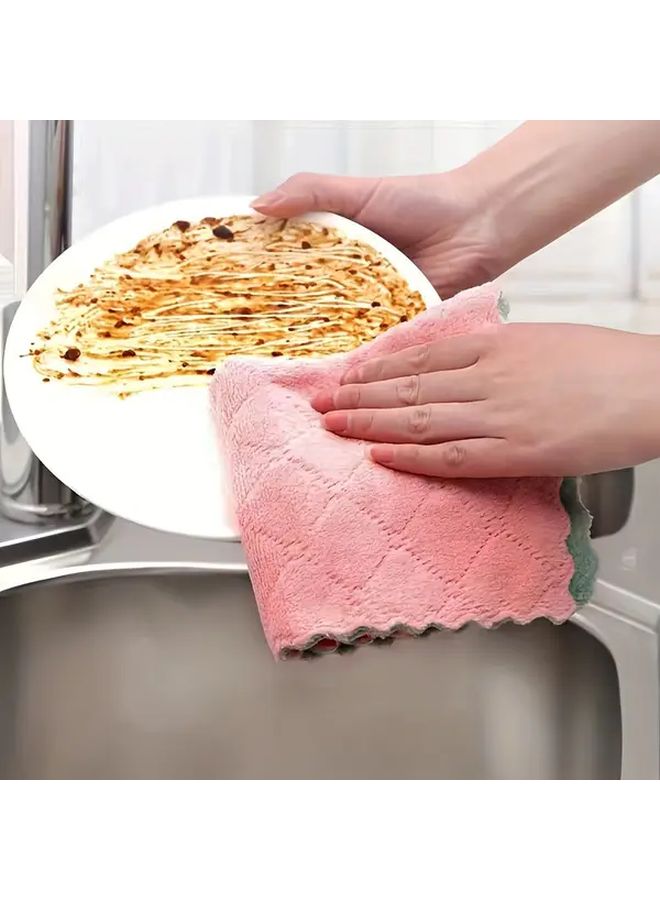 3 Pcs Heavy Duty Reusable Kitchen Cleaning Cloth Set Thick Absorbent Lint Free Dish Towels - Image 2