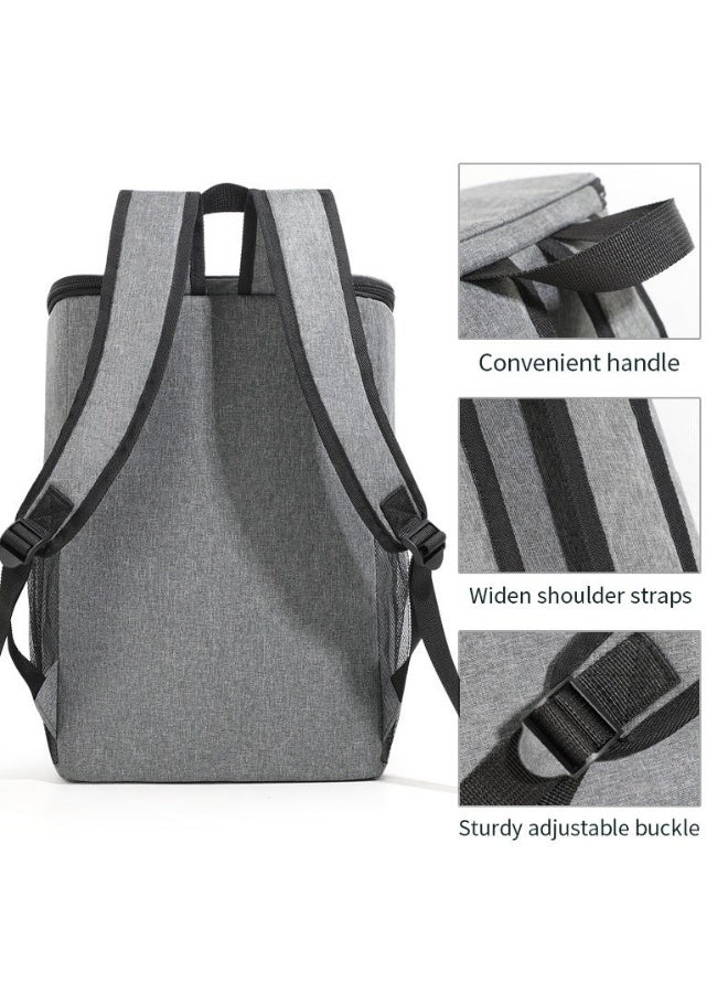 Happy Home 18L Insulated Cooler Backpack for Women & Men – Stylish Portable Fresh-Keeping Bag with Multiple Compartments, Mesh Side Pockets & Front Zipper Pocket – Padded Adjustable Shoulder Straps – Ideal for Picnic, Camping, Travel, Hiking & Festivals - Image 2