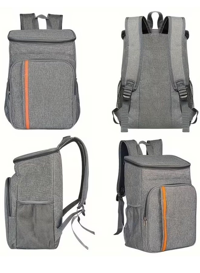 Happy Home 18L Insulated Cooler Backpack for Women & Men – Stylish Portable Fresh-Keeping Bag with Multiple Compartments, Mesh Side Pockets & Front Zipper Pocket – Padded Adjustable Shoulder Straps – Ideal for Picnic, Camping, Travel, Hiking & Festivals - Image 3