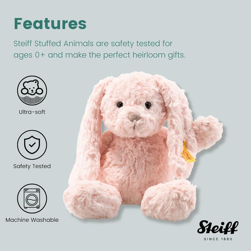 Steiff Tilda Rabbit, Premium Rabbit Stuffed Animal, Rabbit Toys, Stuffed Rabbit, Rabbit Plush, Cute Plushies, Plushy Toy for Girls Boys and Kids, Soft Cuddly Friends (Pink, 12") - Image 3