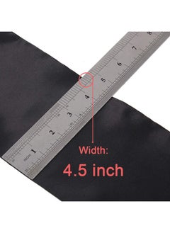 Leeven Leeven 2 Pcs Silky Satin Edge Scarves 4.5”x54” Large Wig Grip Band Women Satin Headband For Lace front Wigs Non Slip Hair Wrap Black Satin Edge Laying Scarf For Makeup, Facial,Sport,Yoga  - Image 5