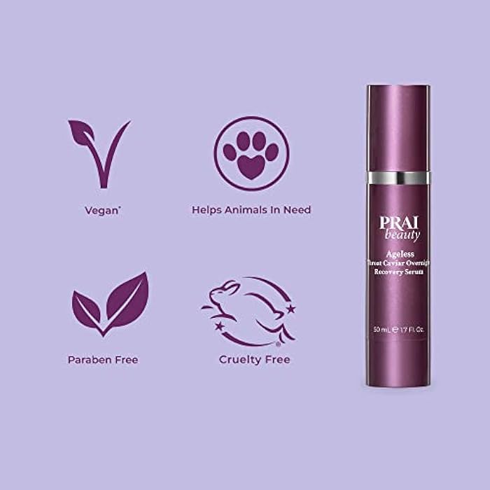 PRAI Beauty Ageless Throat Caviar Overnight Recovery Serum for Instantly Ageless Neck, Neck Firming and Tightening Serum, 1.7 Oz - Image 5