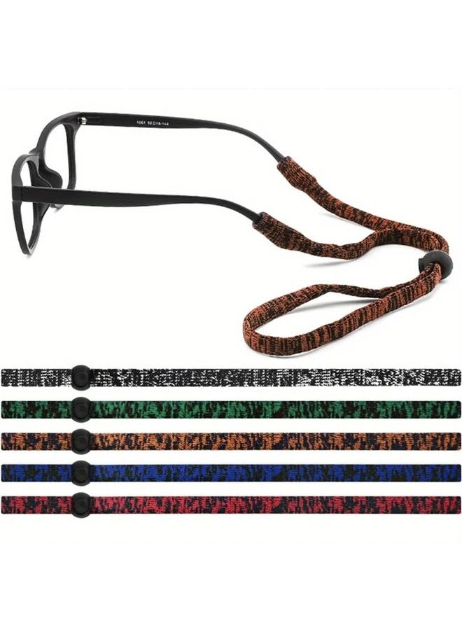 Multicolor Adjustable Non Slip Glasses Straps 5pcs with Buckles for Sports Running - Image 1