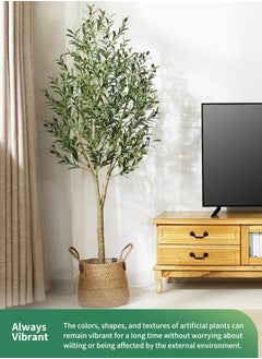 APEX 180 CM Artificial Olive Tree Plant 6 Feet Fake Topiary Silk Tree, Perfect Faux Plants in Pot for Indoor Outdoor House Home Office Garden Modern Decoration Housewarming  - Image 5