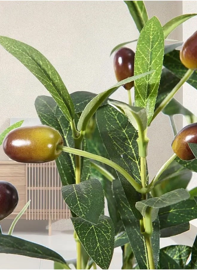 APEX 6ft Artificial Olive Tree with Pot Indoor Outdoor Artificial Plant 180cm Tall Realistic Look Olive Tree Artificial Tree Simulation Olive Tree With Fruit and Adjustable Branches  - Image 5