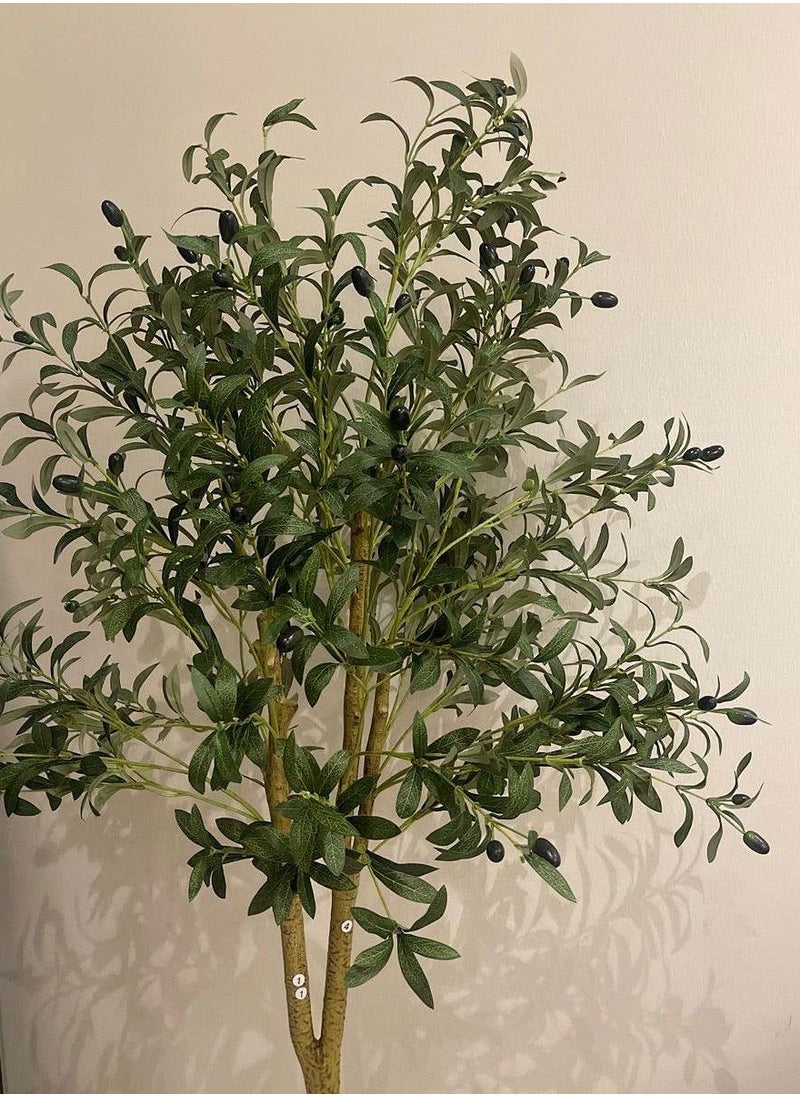 APEX - 6ft Artificial Olive Tree with Pot Indoor Outdoor Artificial Plant 180cm Tall Realistic Look Olive Tree Artificial Tree Simulation Olive Tree With Fruit and Adjustable Branches - Image 1