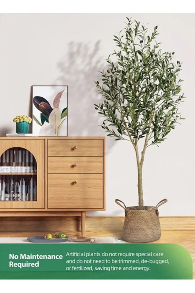 APEX 6/4 Feet Artificial Olive Tree Plant, Faux Topiary Silk Tree in Pot – Perfect for Indoor & Outdoor Decor, Home, Office, Garden, and Housewarming Gifts - Image 3